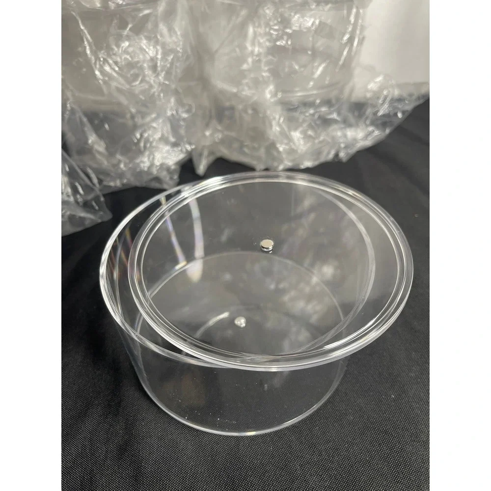 8 Pack Clear Acrylic Round Storage Containers with Lids 5 Inch‎ Small Organizers
